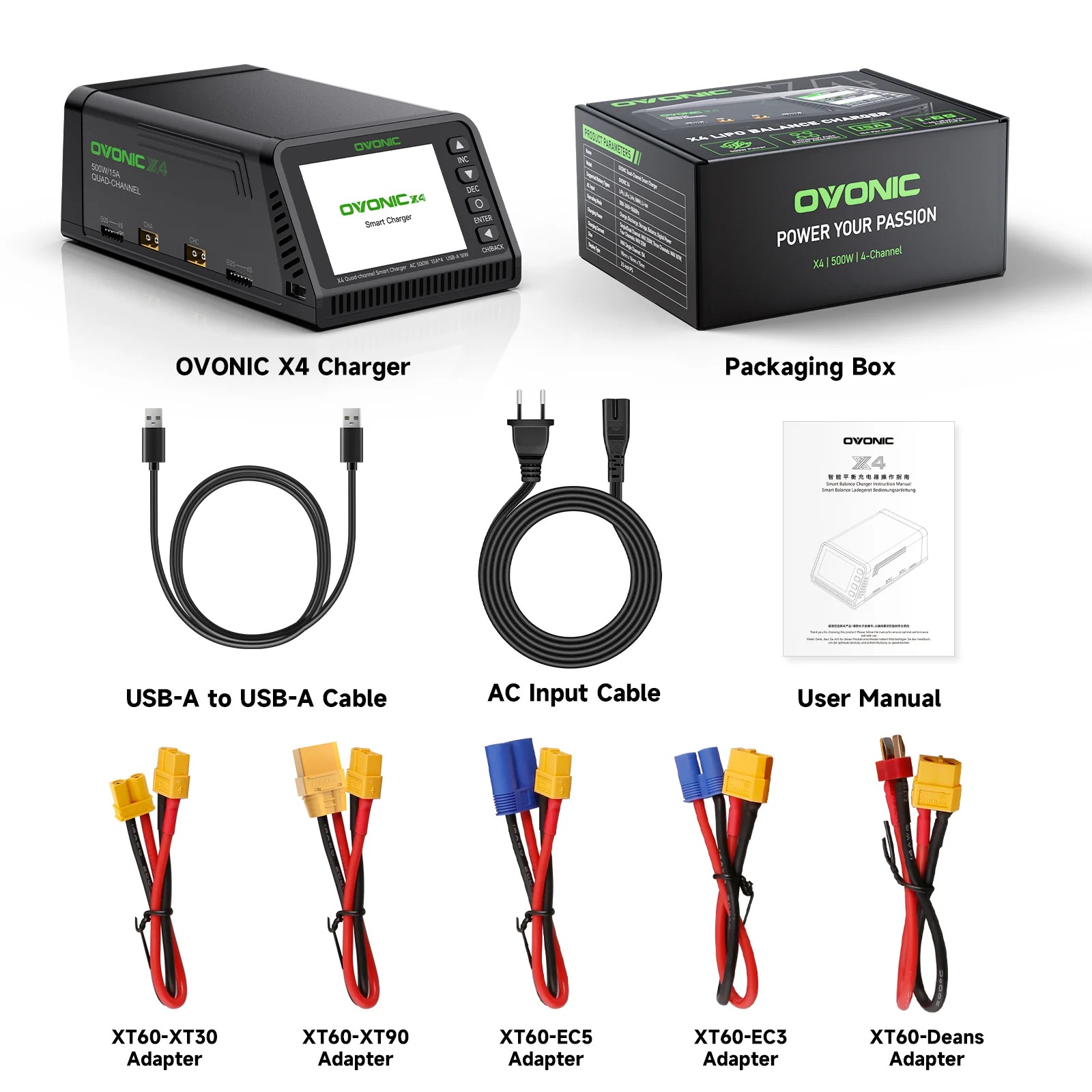 Drone Battery 3S - Ovonic X4 AC500W เครื่องชาร์จแบตเตอรี่ LiPo อัจฉริยะ