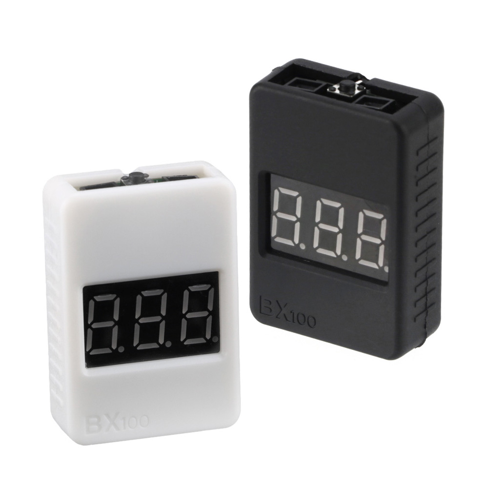 Drone Battery Voltage Checker - เครื่องทดสอบแรงดันแบตเตอรี่ BX100 1-8S Lipo พร้อมสัญญาณเตือนแรงดันต่ำและลำโพงคู่ สำหรับโดรน