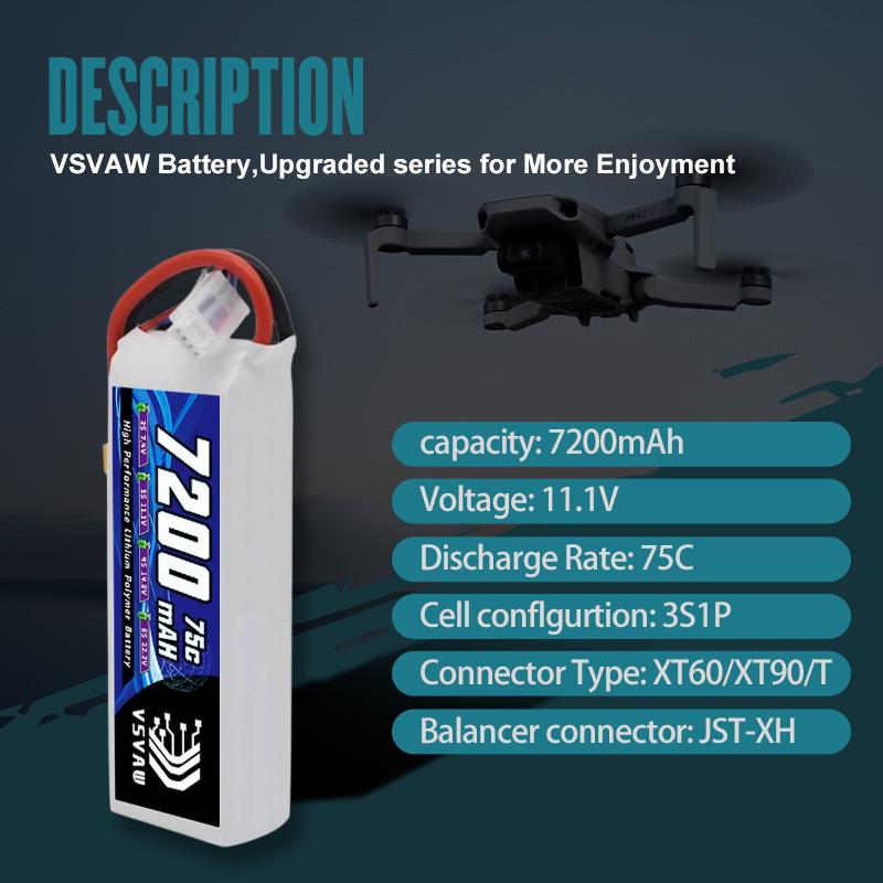 แบตเตอรี่ VSVAW 3S Lipo 11.1V  - Drone Battery 3S บทวิจารณ์และราคา