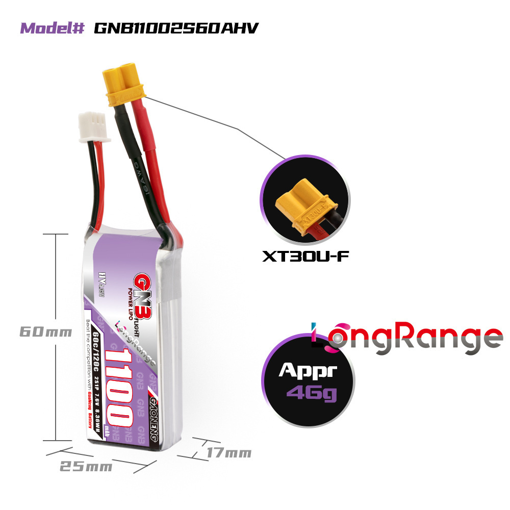 GNB 1100mAh 2S 3S 4S 6S 60C/12 - Drone Battery 3S บทวิจารณ์และราคา