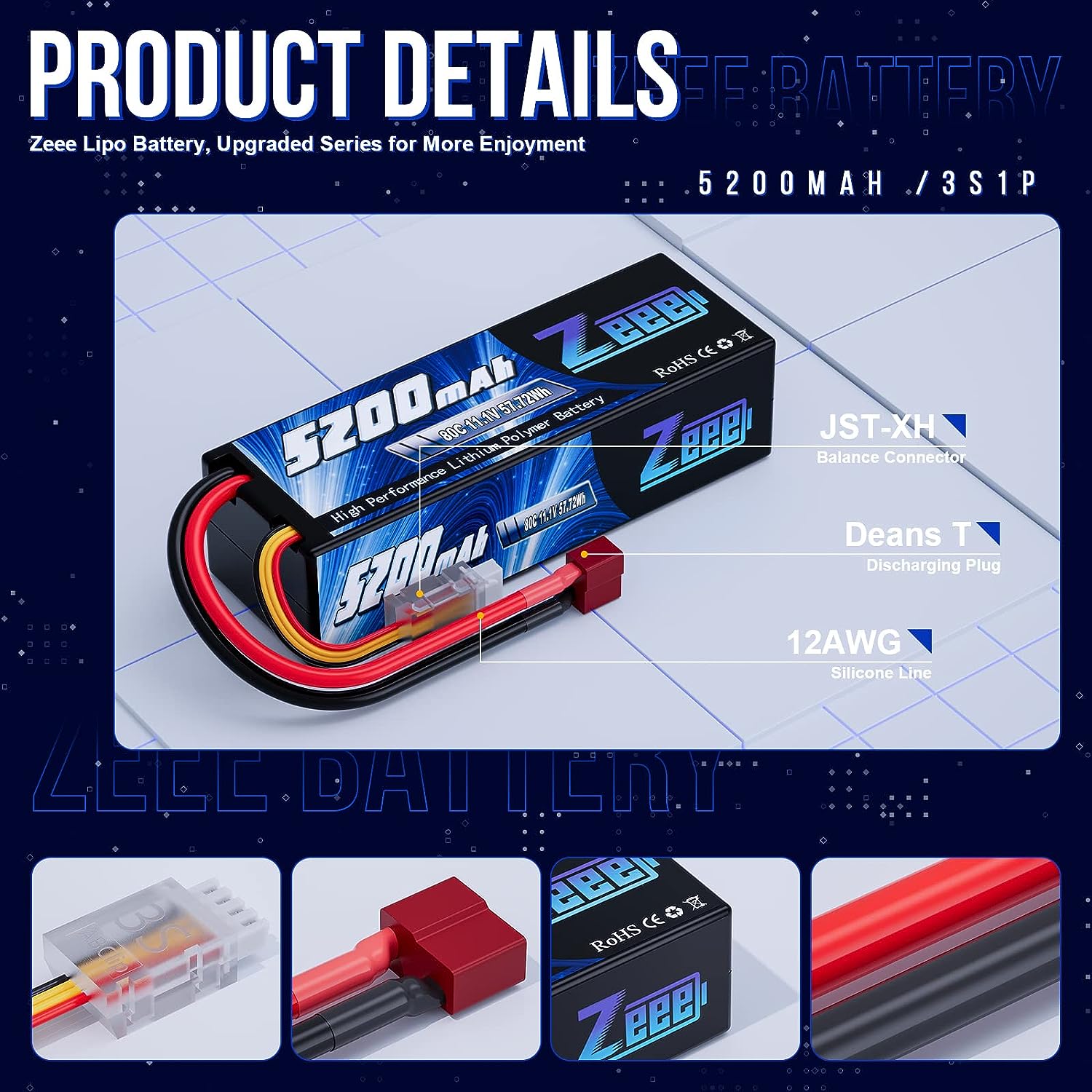 1/2pcs Zeee 3S 5200mAh แบตเตอร - Drone Battery 3S บทวิจารณ์และราคา